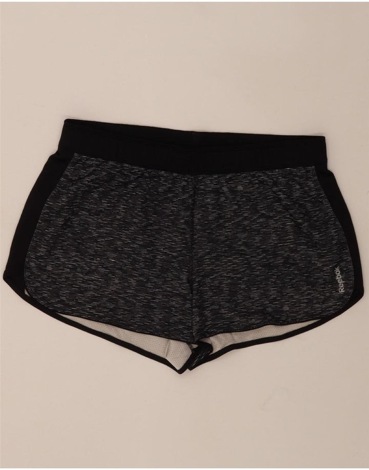 REEBOK Womens Sport Shorts UK 16 Large Grey Flecked Polyester Vintage Reebok and Second-Hand Reebok from Messina Hembry 
