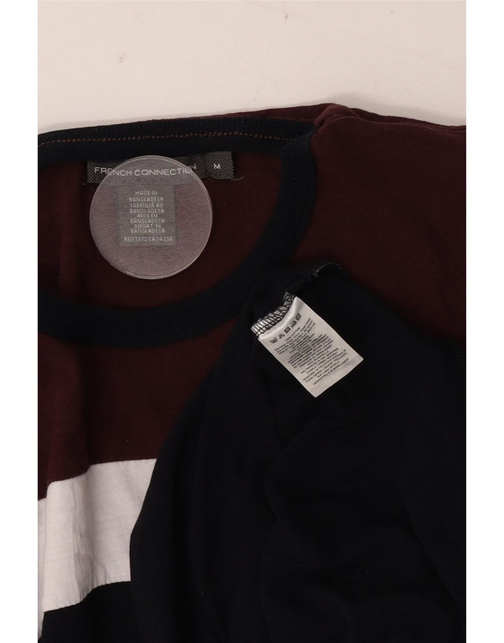 Tricou pentru bărbați French Connection Top Medium Burgundy Colorblock Bumbac