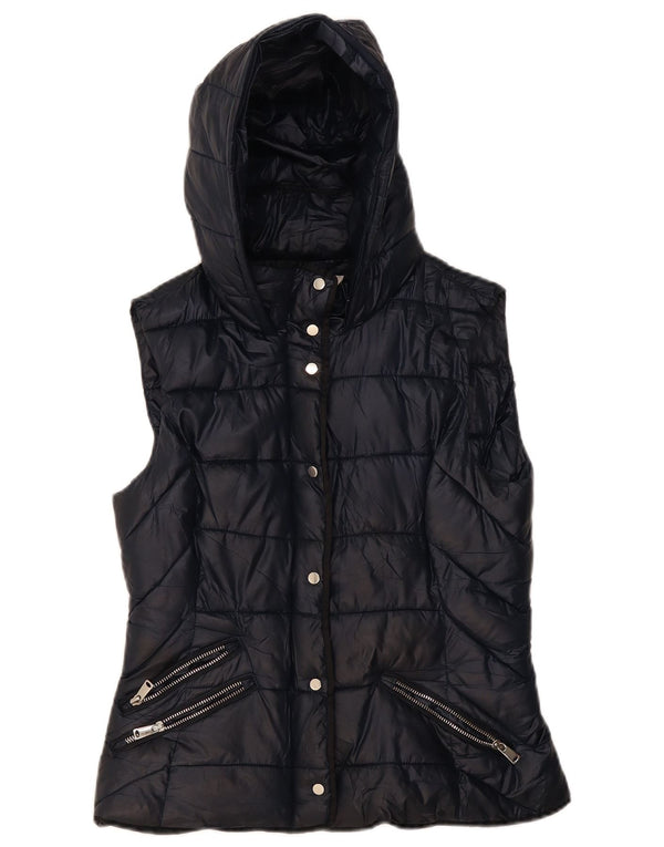 Gilet căptușit cu glugă Trafaluc pentru femei Zara UK 12 Medium Bleumarin Poliester