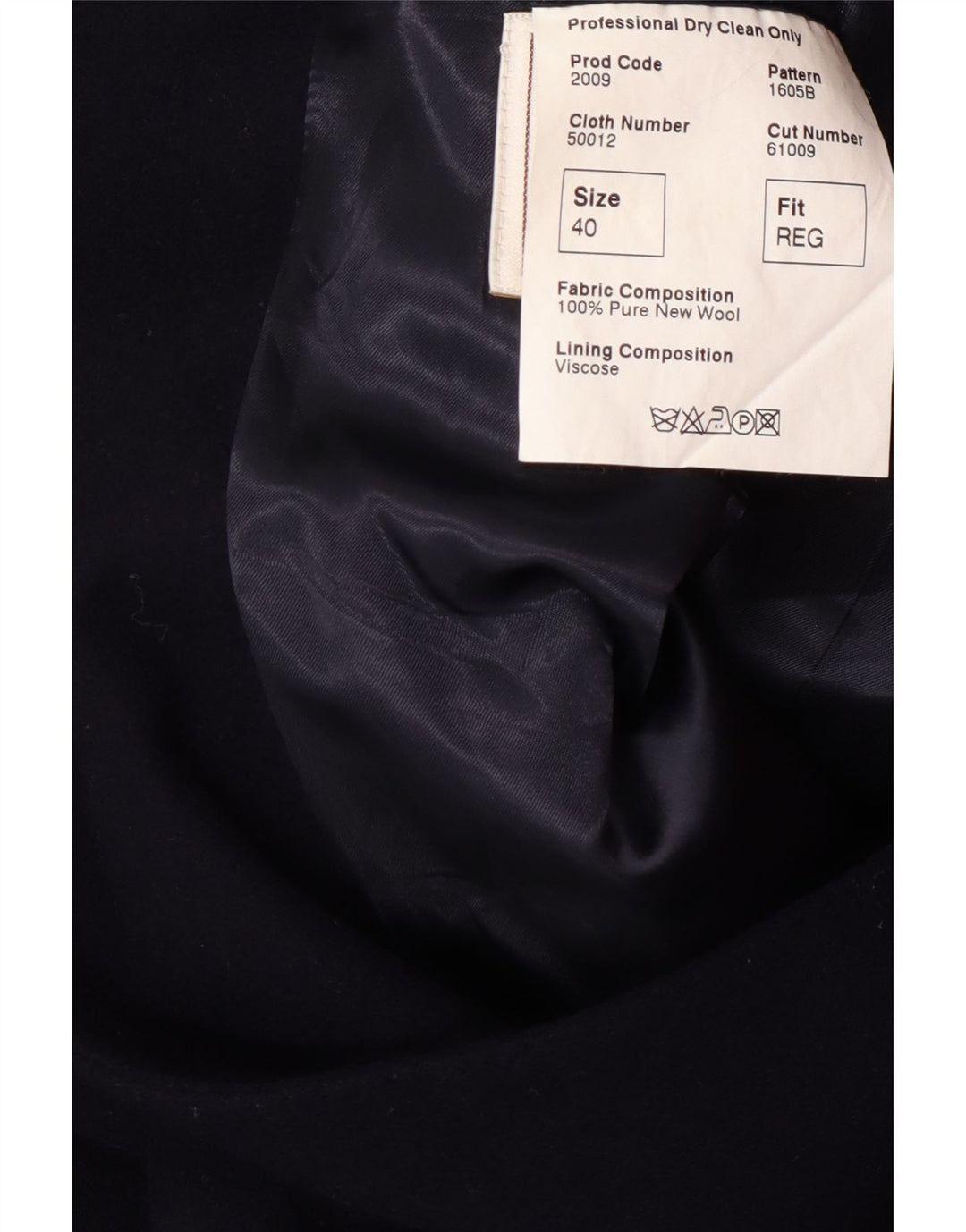 CROMBIE Pardesiu pentru bărbați UK 40 mare, albastru marin, lână nouă clasică