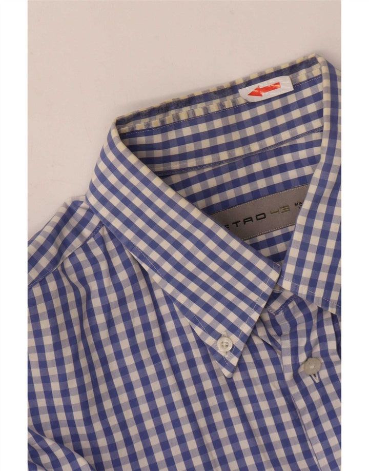Etro Cămașă pentru bărbați Mărimea 43, mare, albastru, bumbac Gingham