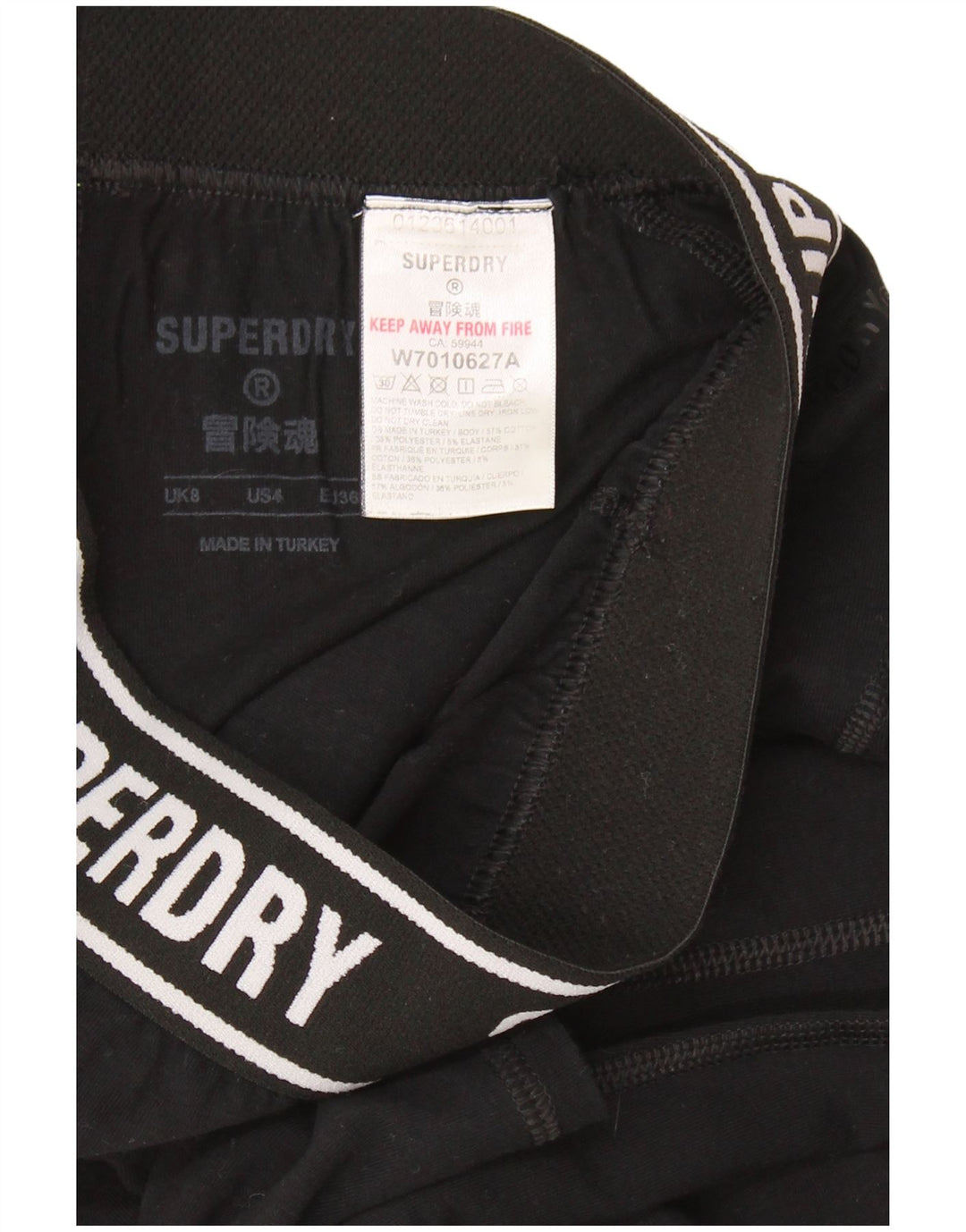 Leggings cu grafică pentru femei SUPERDRY UK 8, bumbac negru mic