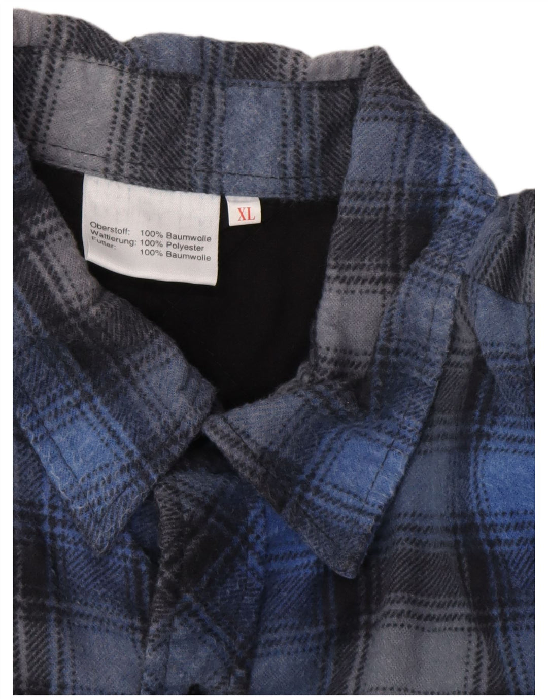Cămașă pentru bărbați VINTAGE Flanel XL Blue Check Bumbac