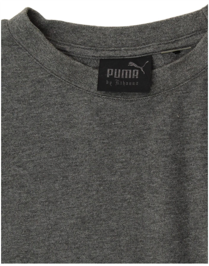 Tricou PUMA Rihanna Crop Oversized pentru femei UK 14 Large Gri