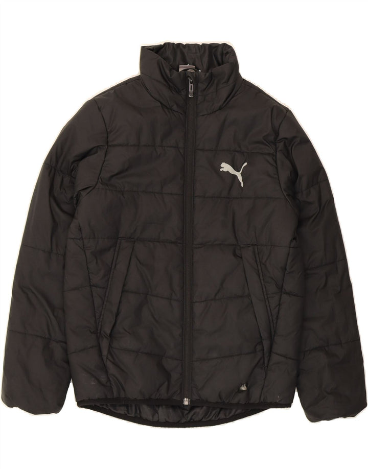 PUMA Boys Padded Jacket 9-10 Years Black Polyester Vintage Puma and Second-Hand Puma from Messina Hembry 