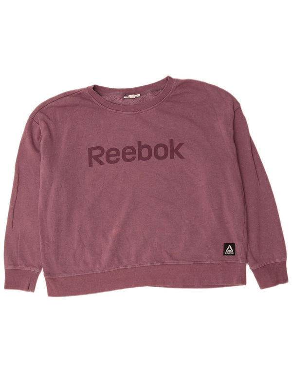 Pulover de hanorac supradimensionat Reebok pentru femei UK 20 2XL Bumbac violet