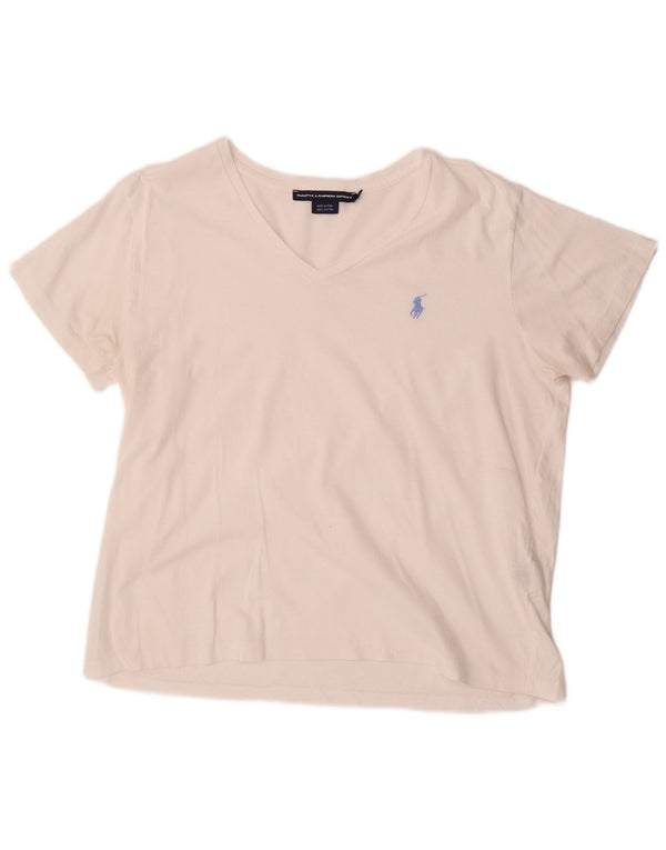 Ralph Lauren Womens T-Shirt Top UK 18 XL White Cotton