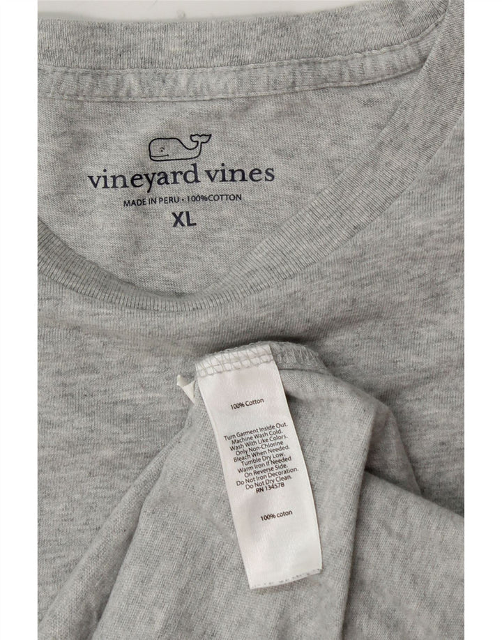 VINEYARD VINES Top grafic pentru bărbați cu mânecă lungă XL bumbac gri