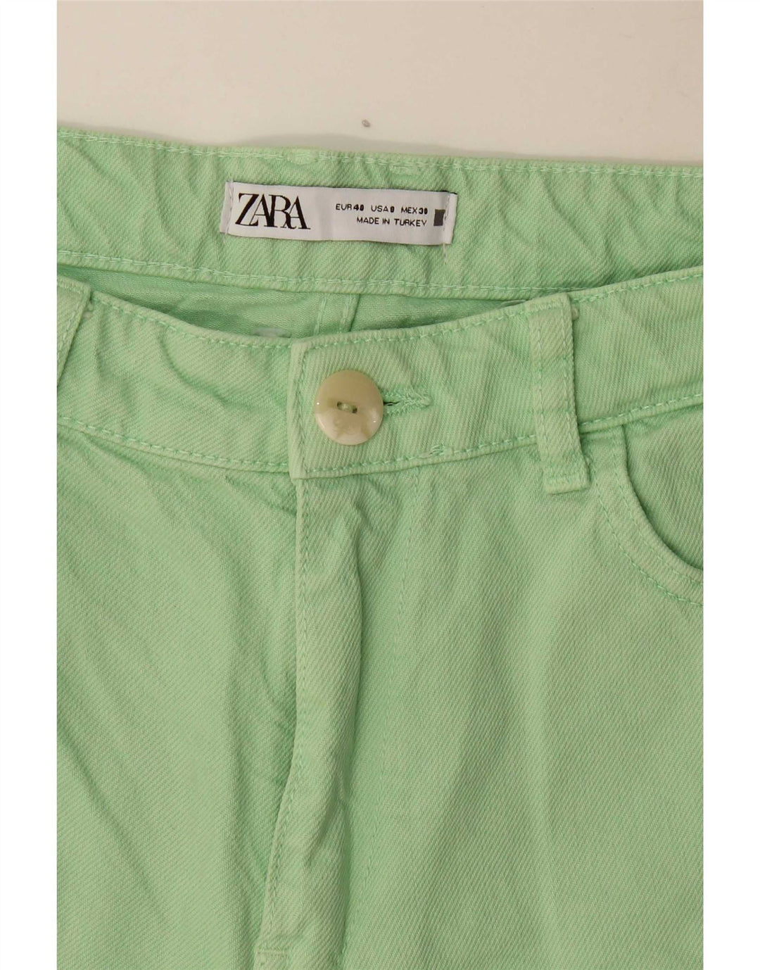 Blugi drepti pentru femei Zara EU 40 Medium W30 L26 Bumbac verde