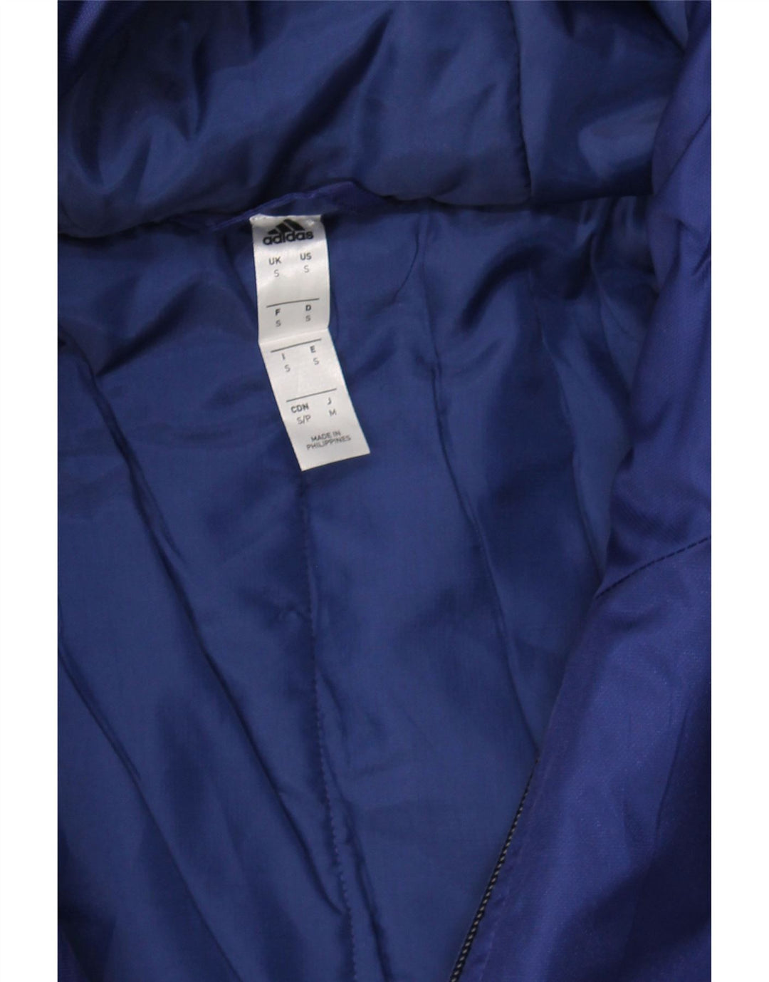 ADIDAS Mens Hooded Windbreaker Coat UK 36 Small Navy Blue Polyester Vintage Adidas and Second-Hand Adidas from Messina Hembry 