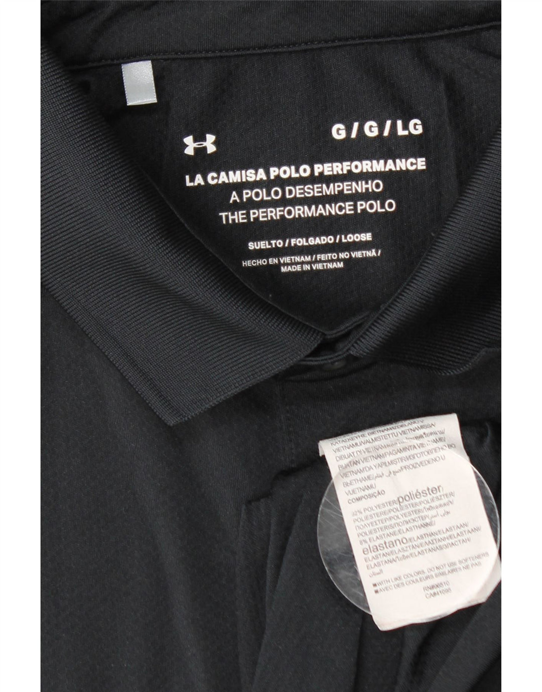 Tricou polo pentru bărbați UNDER ARMOUR Poliester negru mare
