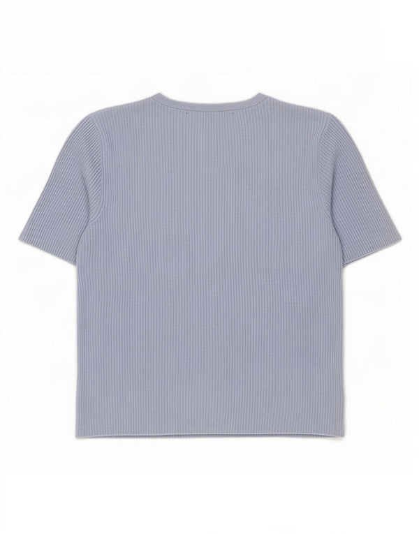 Marks & Spencer Tricou Crop Top pentru femei UK 14 Medium Blue Viscose