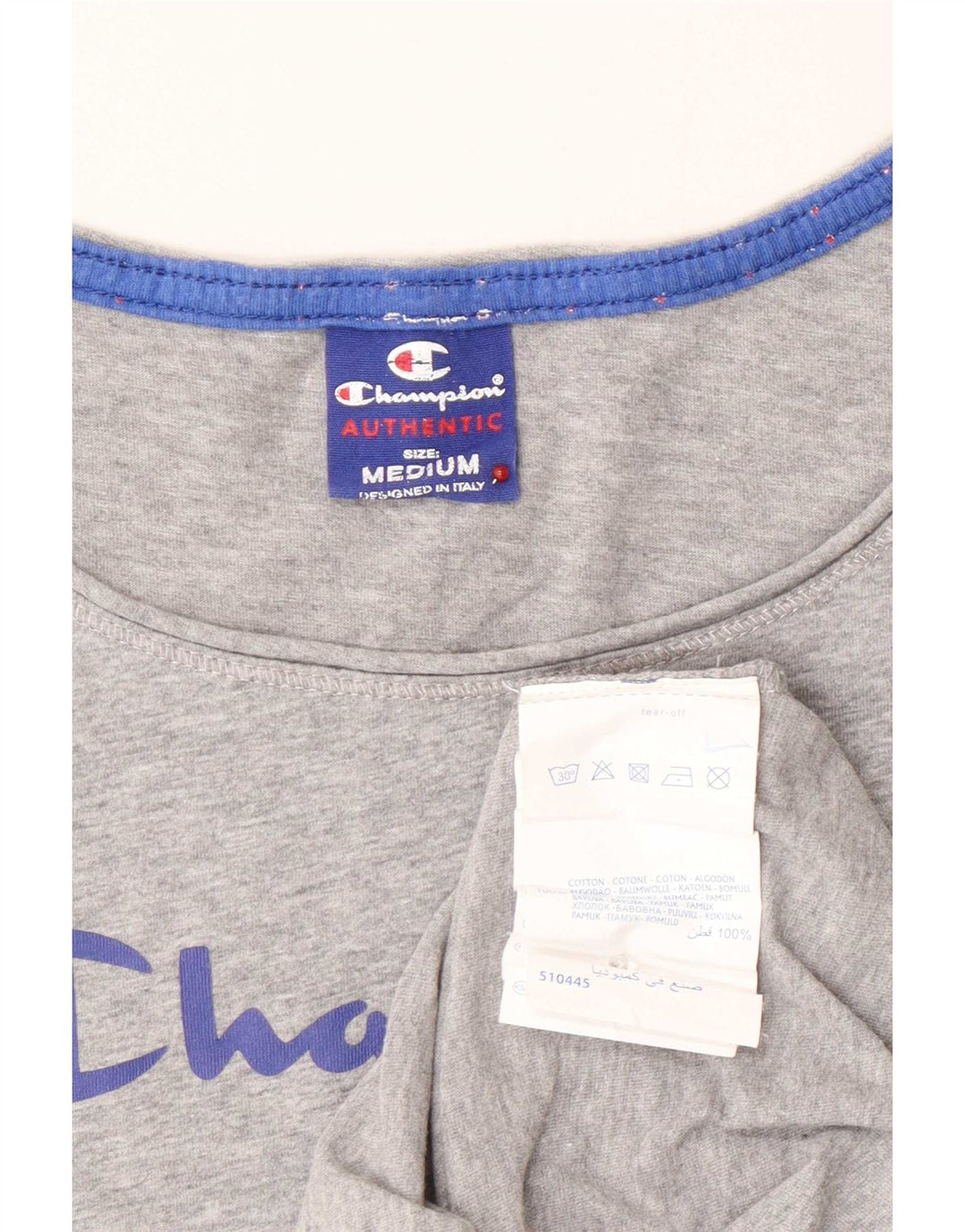 Tricou grafic Champion pentru femei Top UK 12 Medium Gri Bumbac