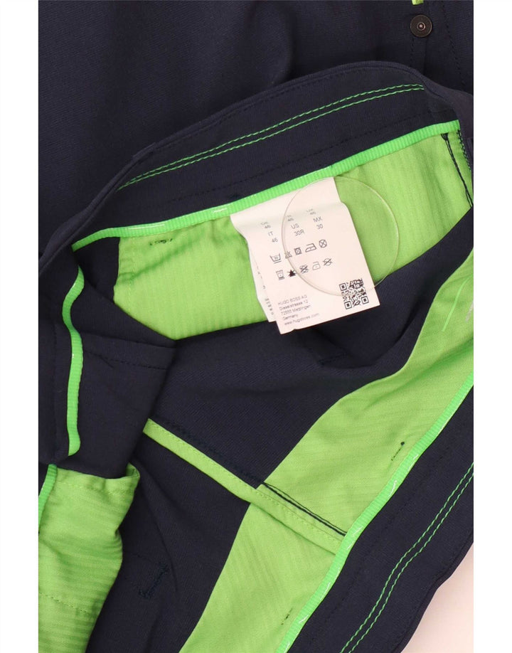 Pantaloni chino slim pentru bărbați Hugo Boss L30 L31 poliester bleumarin