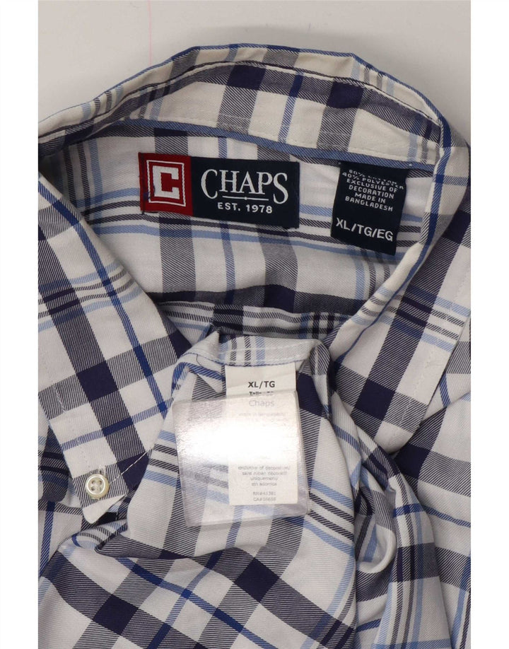 Cămașă de flanel pentru bărbați Chaps XL din bumbac în carouri bleumarin