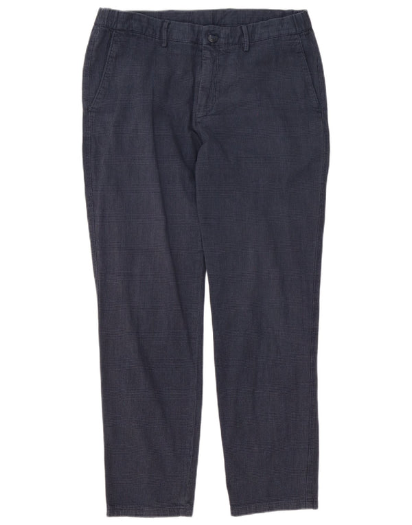 Massimo Dutti Pantaloni chino subțiri pentru bărbați EU 42 Large W32 L28 Bleumarin Check