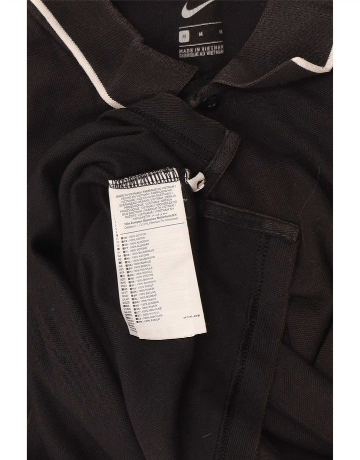 Tricou polo NIKE pentru bărbați, bumbac cu dungi negre medii