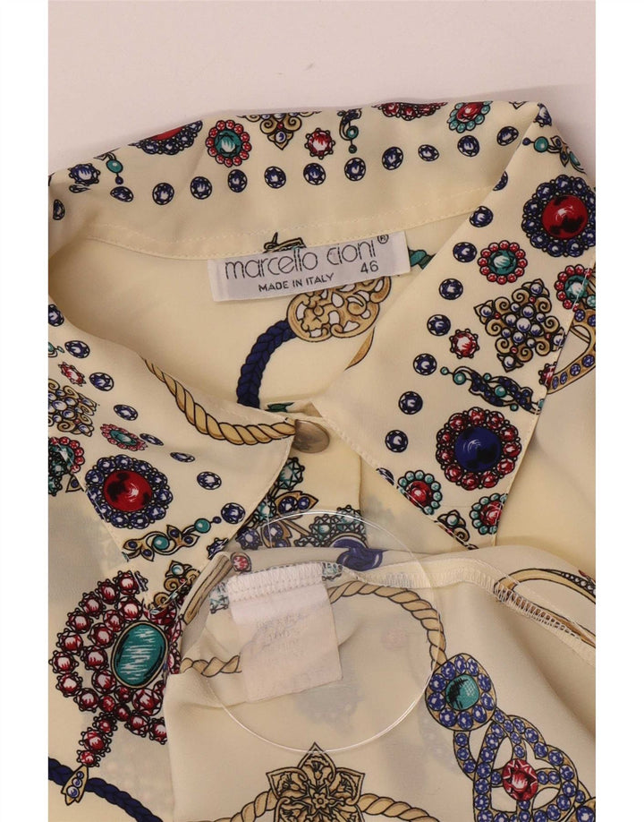 Bluză cămașă cu model abstract pentru femei Marcello Cioni IT 46 Large Off White