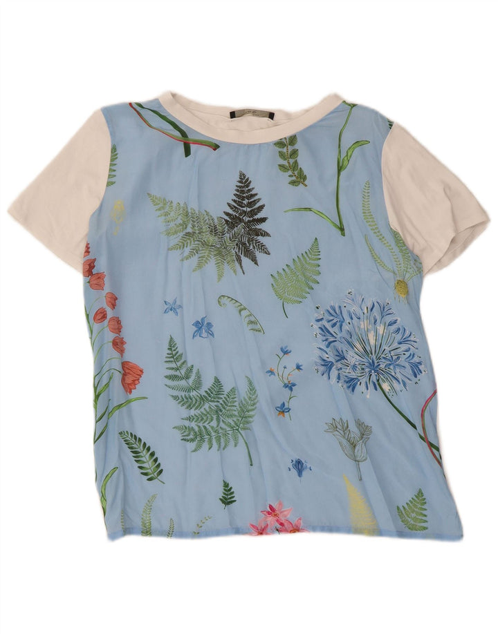 Tricou de weekend pentru femei Max Mara Top UK 12 Medium Blue Floral