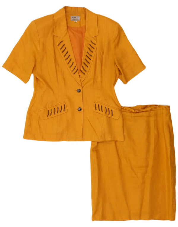 Set de fuste vintage pentru femei cu mâneci scurte, 2 nasturi, IT 46 Large W30 Yellow