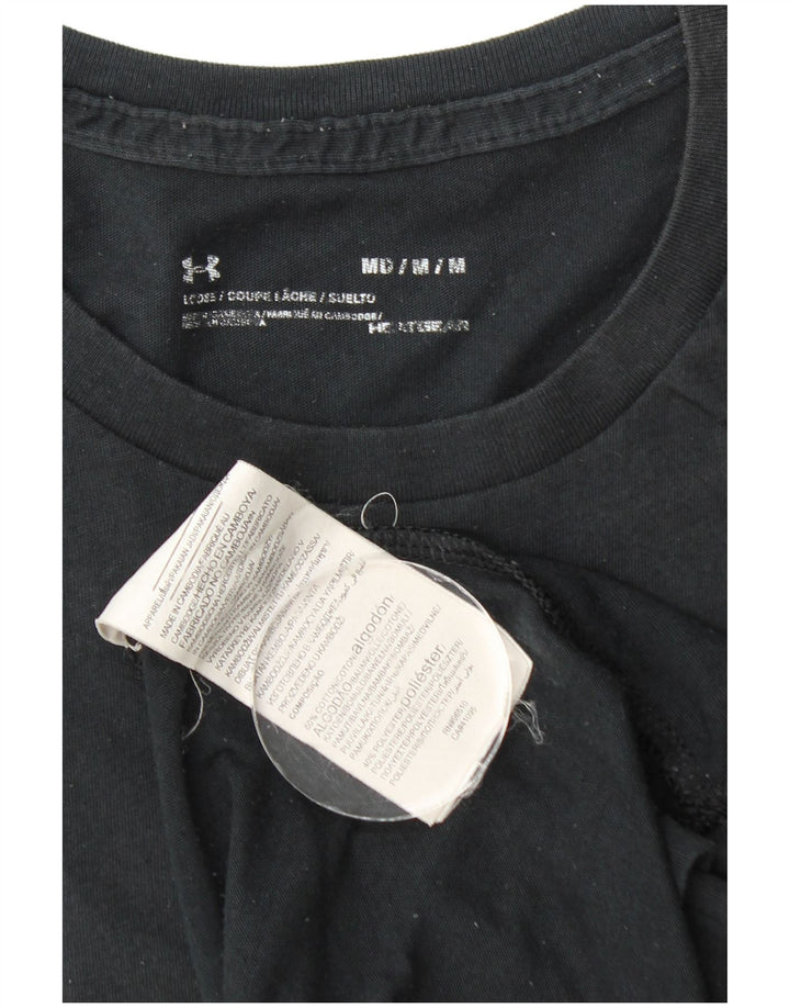 Tricou grafic pentru bărbați UNDER ARMOUR Heat Gear Top, bumbac mediu negru