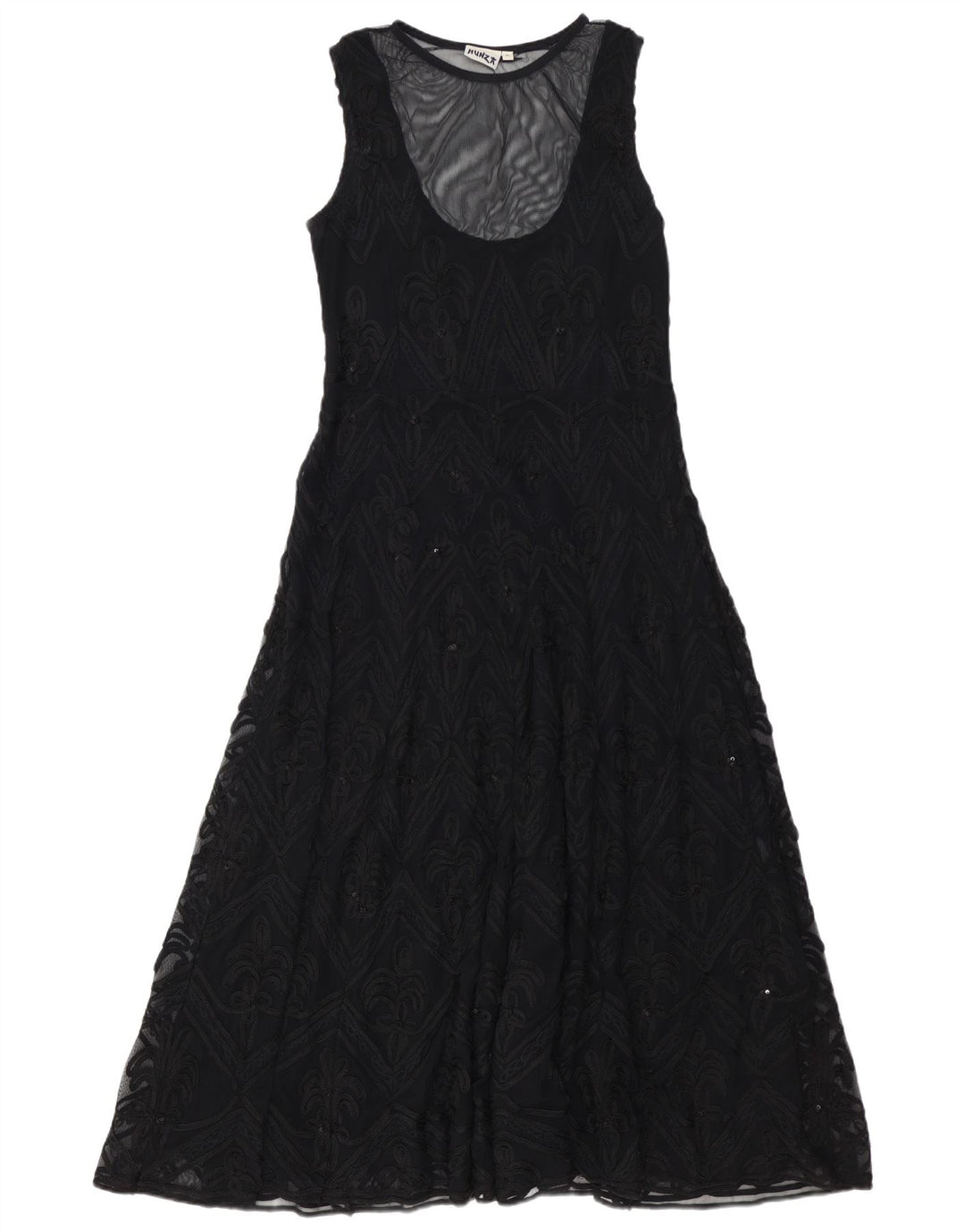 Rochie maxi fără mâneci pentru femei HUNZA UK 18 XL Negru Paisley Viscose