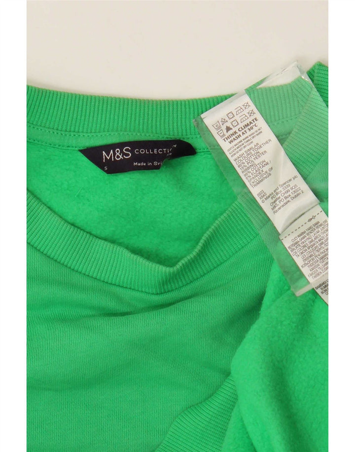 Pulover supradimensionat pentru femei Marks & Spencer UK 10 Bumbac verde mic