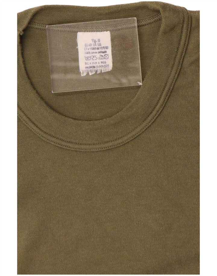 Tricou Vintage pentru bărbați Top Mediu Kaki Bumbac