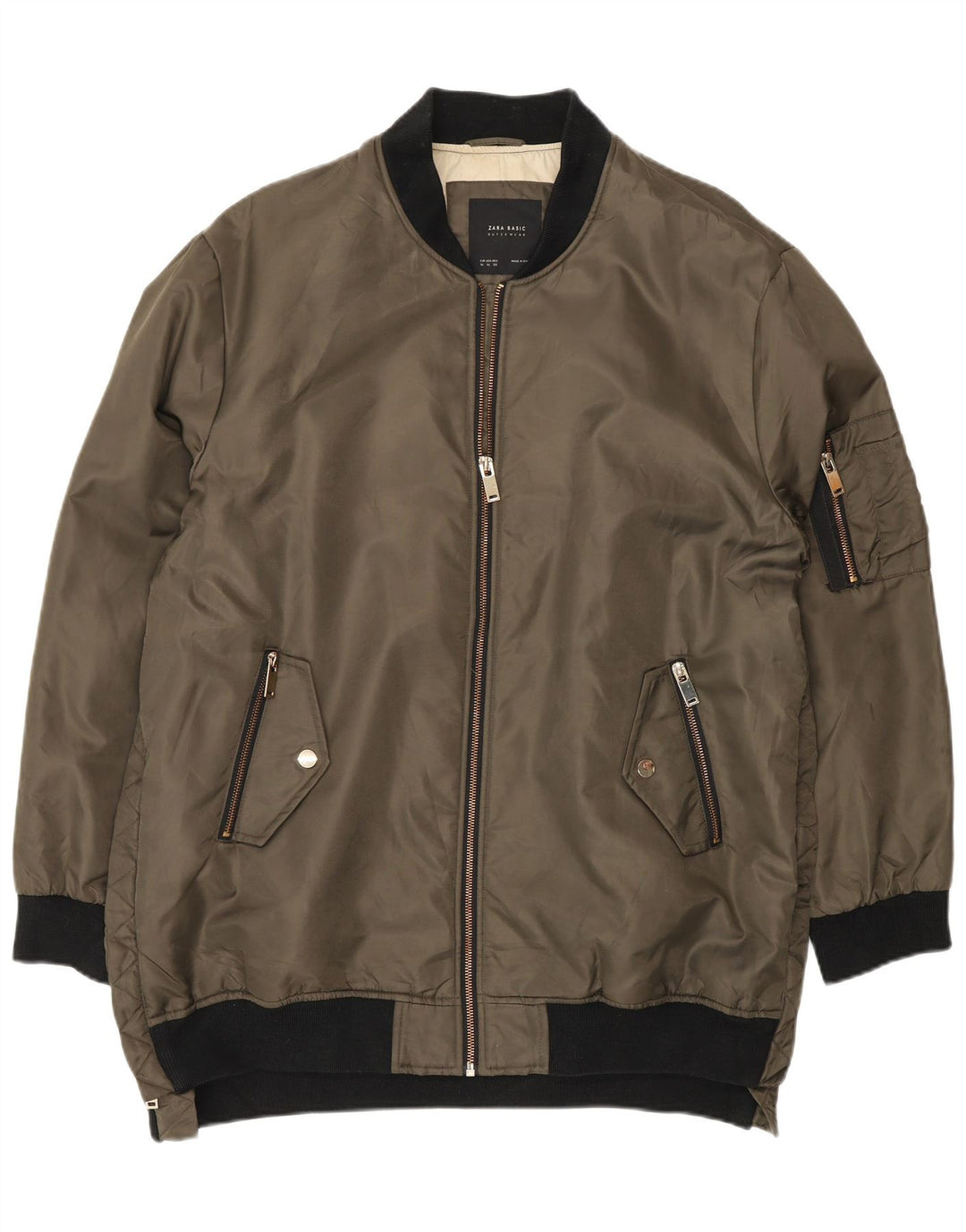 Bomber pentru bărbați Zara UK 42 XL Kaki Poliester color