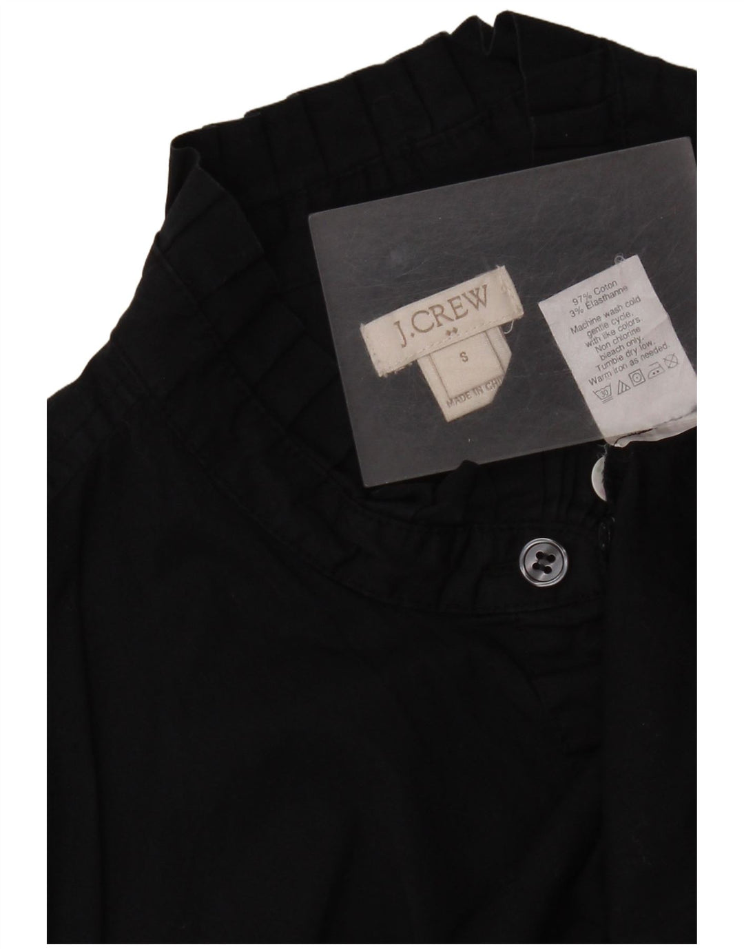 Cămașă cu volane în față pentru femei J. Crew UK 10 Bumbac negru mic