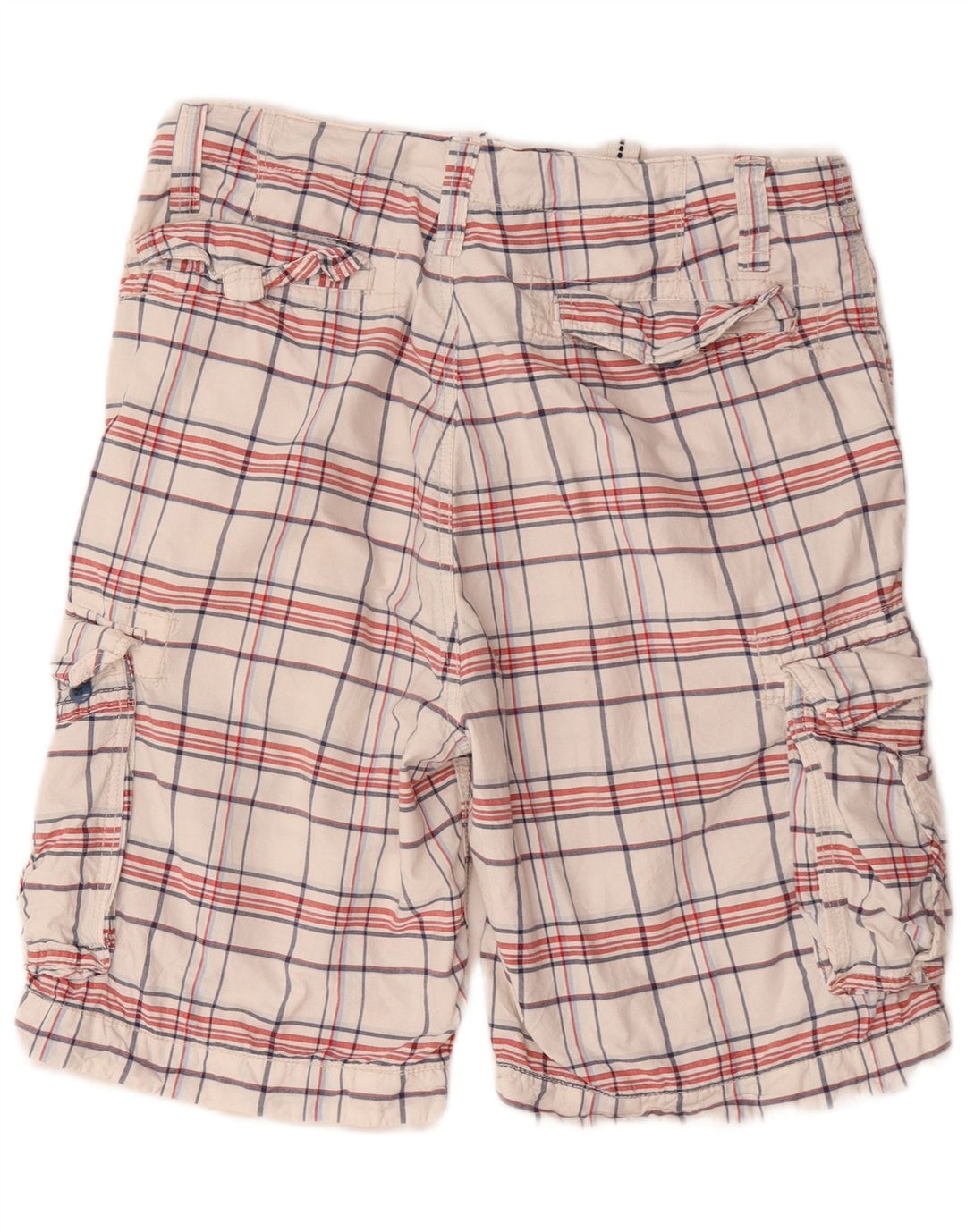 Pantaloni scurți cargo pentru bărbați Nautica W34, bumbac cu carouri albe mari