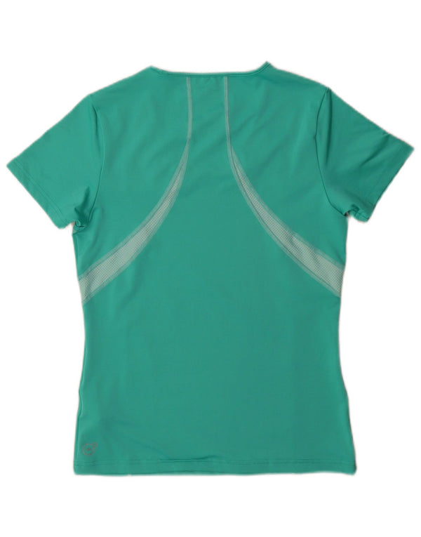 Puma Womens T-Shirt Top UK 12 Medium Green Colourblock Polyester