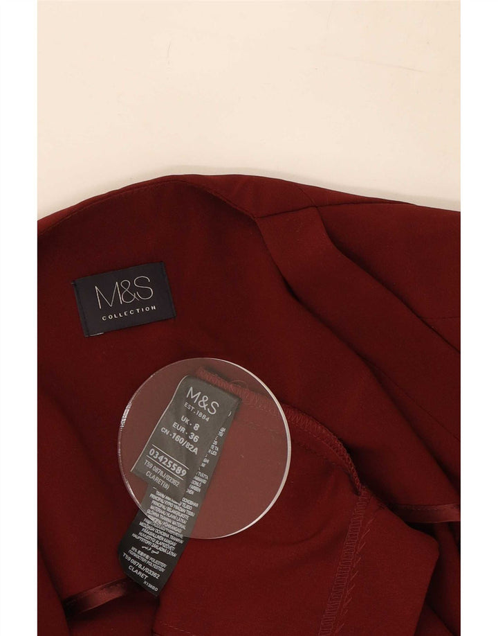 Jachetă pentru femei Marks & Spencer Open Blazer UK 8 Mic Bordeaux Poliester