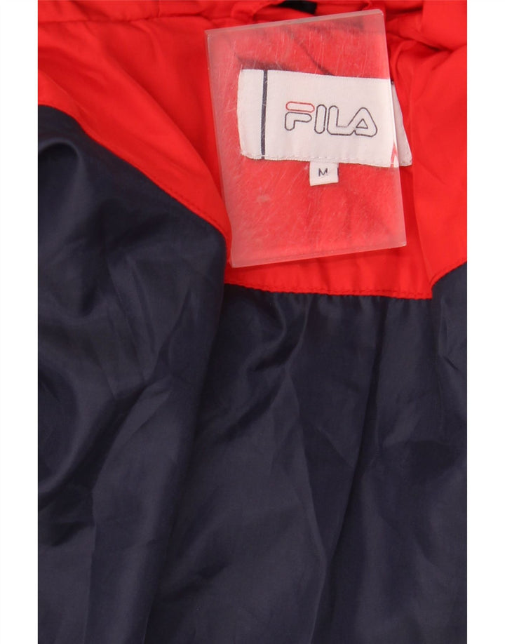Jachetă căptușită cu glugă grafică FILA pentru bărbați UK 38 Medium Red Colorblock