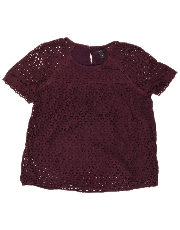 Bluză pentru femei J. CREW Top US 8 Medium Purple Floral Bumbac
