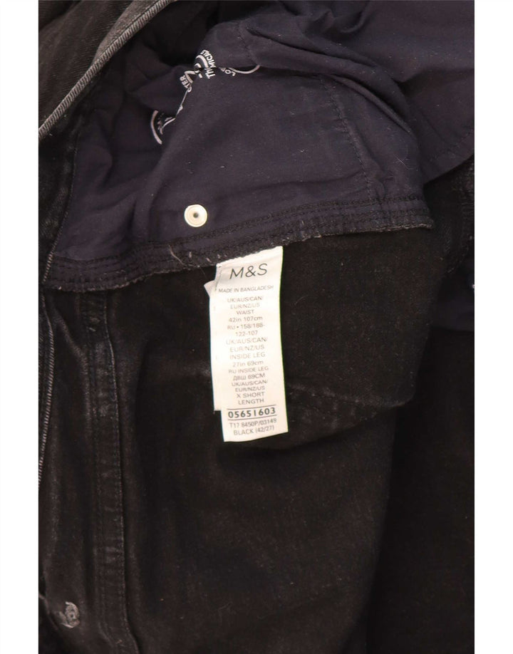 Blugi drepti pentru bărbați Marks & Spencer W42 L27 bumbac negru