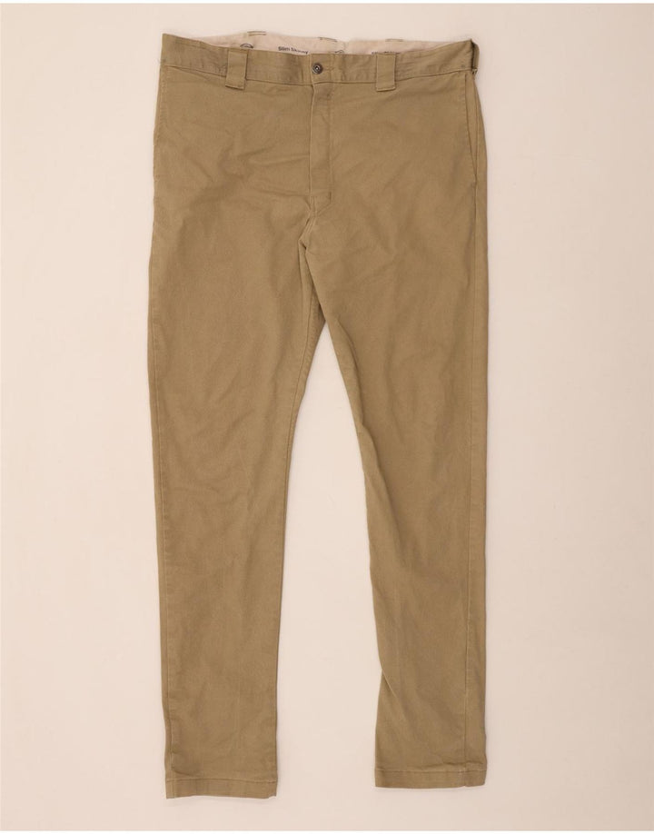 DICKIES Pantaloni chino slim skinny pentru bărbați L38 L34 bumbac bej