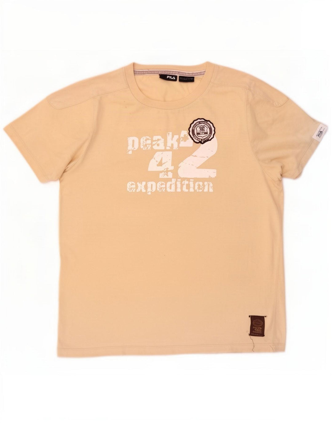 Tricou grafic Fila pentru bărbați Top mare, bej, bumbac