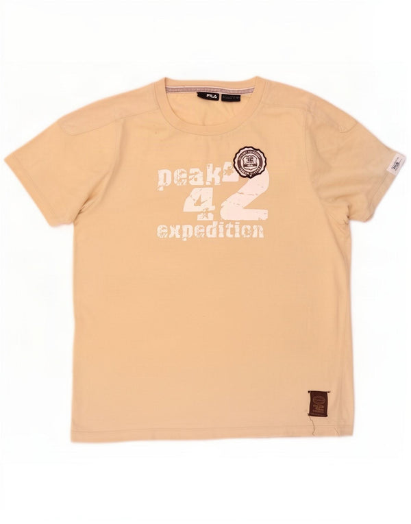 Tricou grafic Fila pentru bărbați Top mare, bej, bumbac