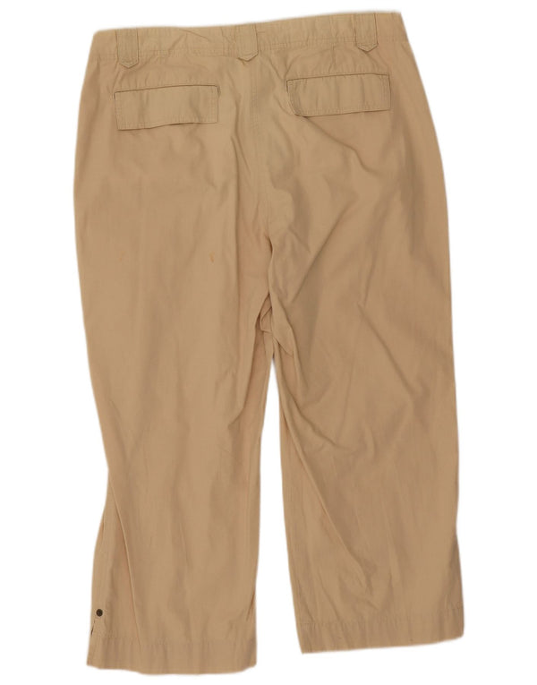 Pantaloni Capri pentru femei Marks & Spencer UK 16 Large W33 L22 Bej Bumbac