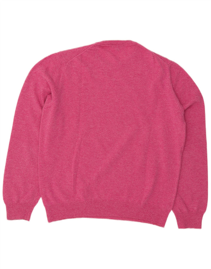 Pulover pentru bărbați Henry Cottons cu gât roșu, 3XL, lână roz