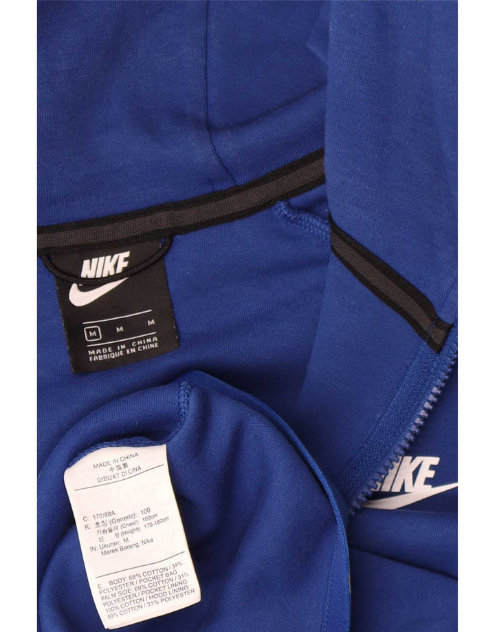 Pulover Nike pentru bărbați, cu fermoar, bumbac albastru mediu