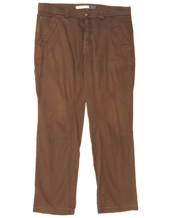 TRUSSARDI Pantaloni chino drepți pentru femei IT 52 2XL W36 L32 maro bumbac