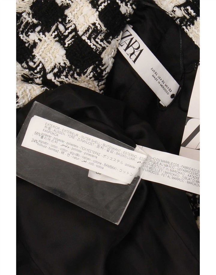 Palton dublu pentru femei Zara Marea Britanie 18 XL, poliester cu picior de gală negru