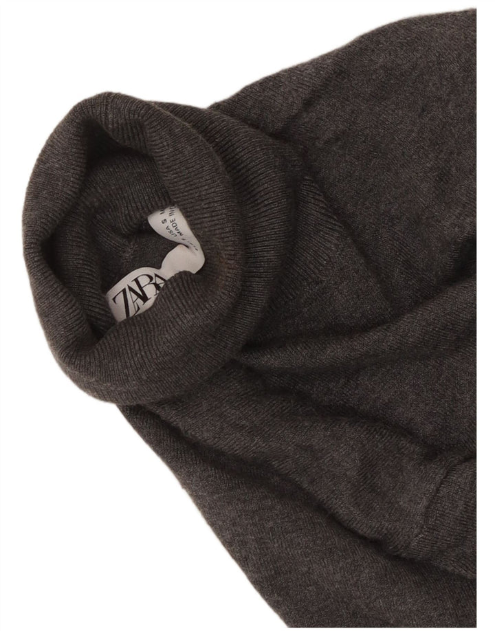 Pulover cu gât rulat Zara pentru femei UK 8 Small Gri