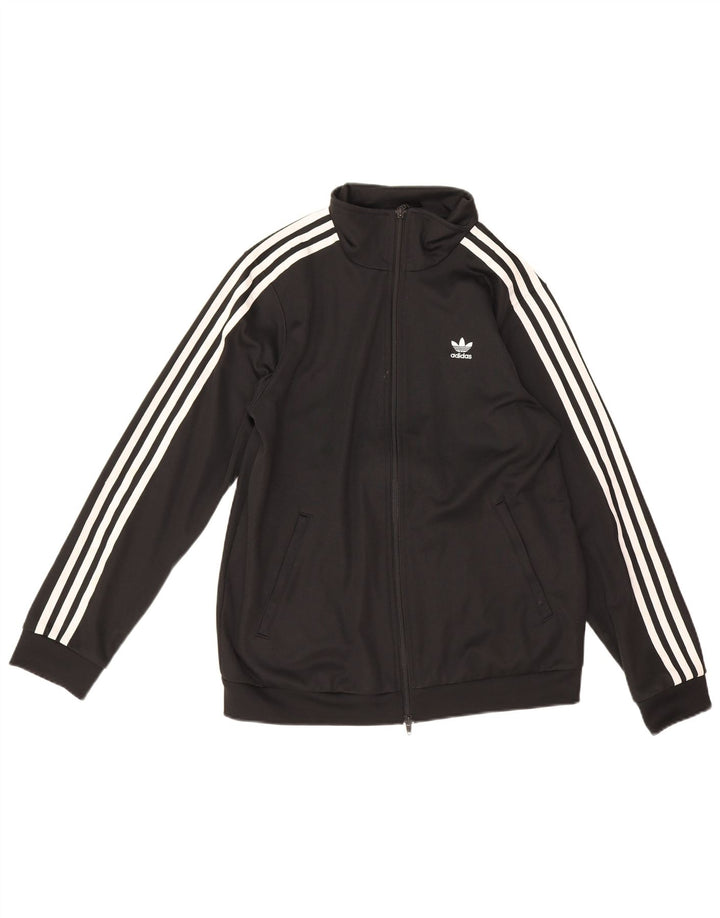 Jachetă de top pentru trening Adidas pentru femei UK 12, bumbac mediu negru