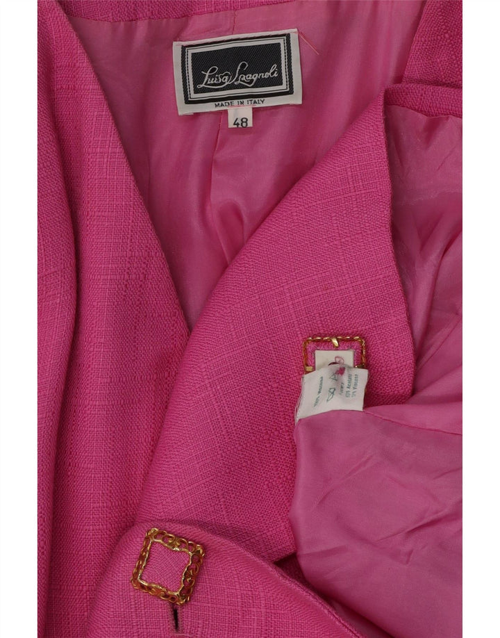 Sacou pentru femei Luisa Spagnoli, cu 2 nasturi, IT 48 XL, acetat roz