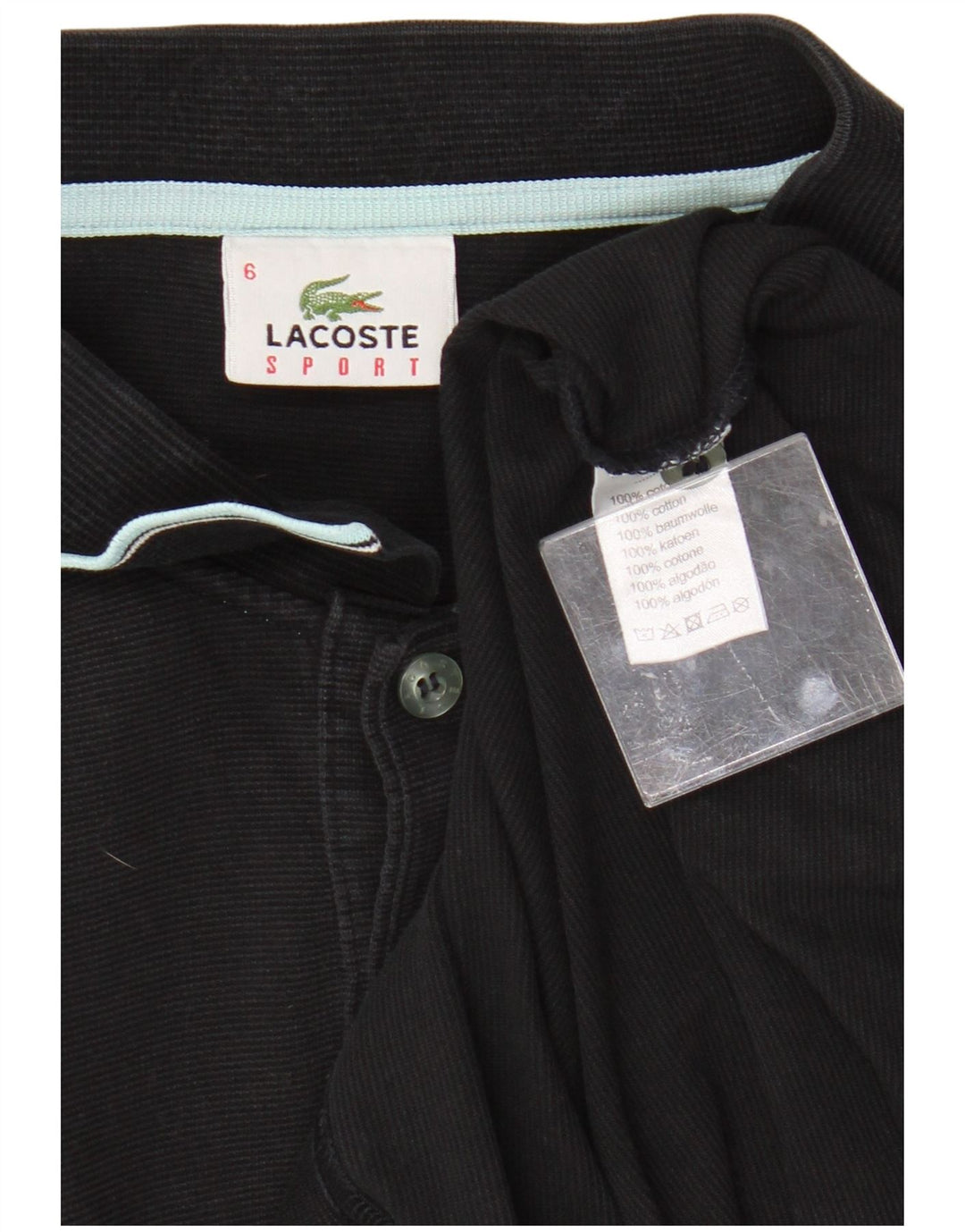 Tricou polo Lacoste pentru bărbați Mărimea 6 XL Bumbac negru