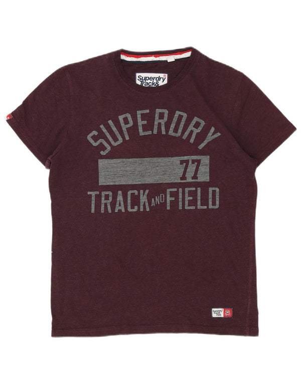 Tricou grafic pentru bărbați Superdry Top Medium Burgundy Bumbac