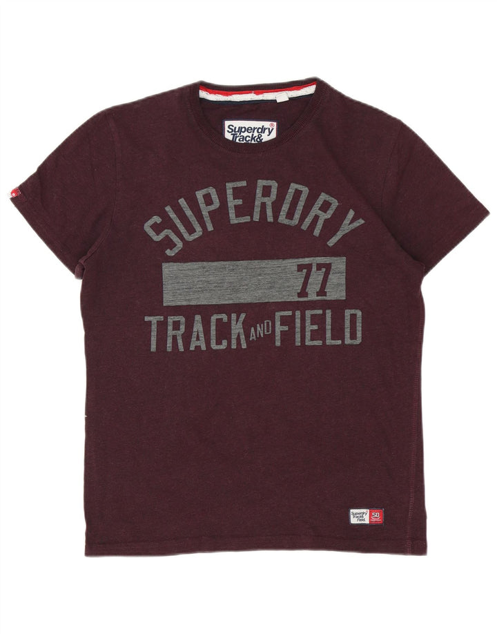 Tricou grafic pentru bărbați Superdry Top Medium Burgundy Bumbac